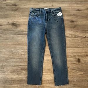 HIDDEN Women’s Taylor Medium Wash High Rise Raw Hem Skinny Jeans. Size 25.